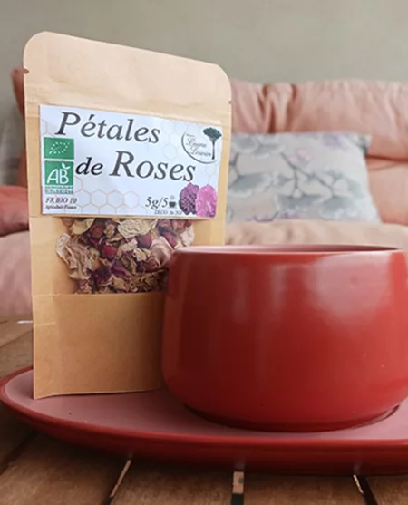 Pétales de rose bio pour infusion